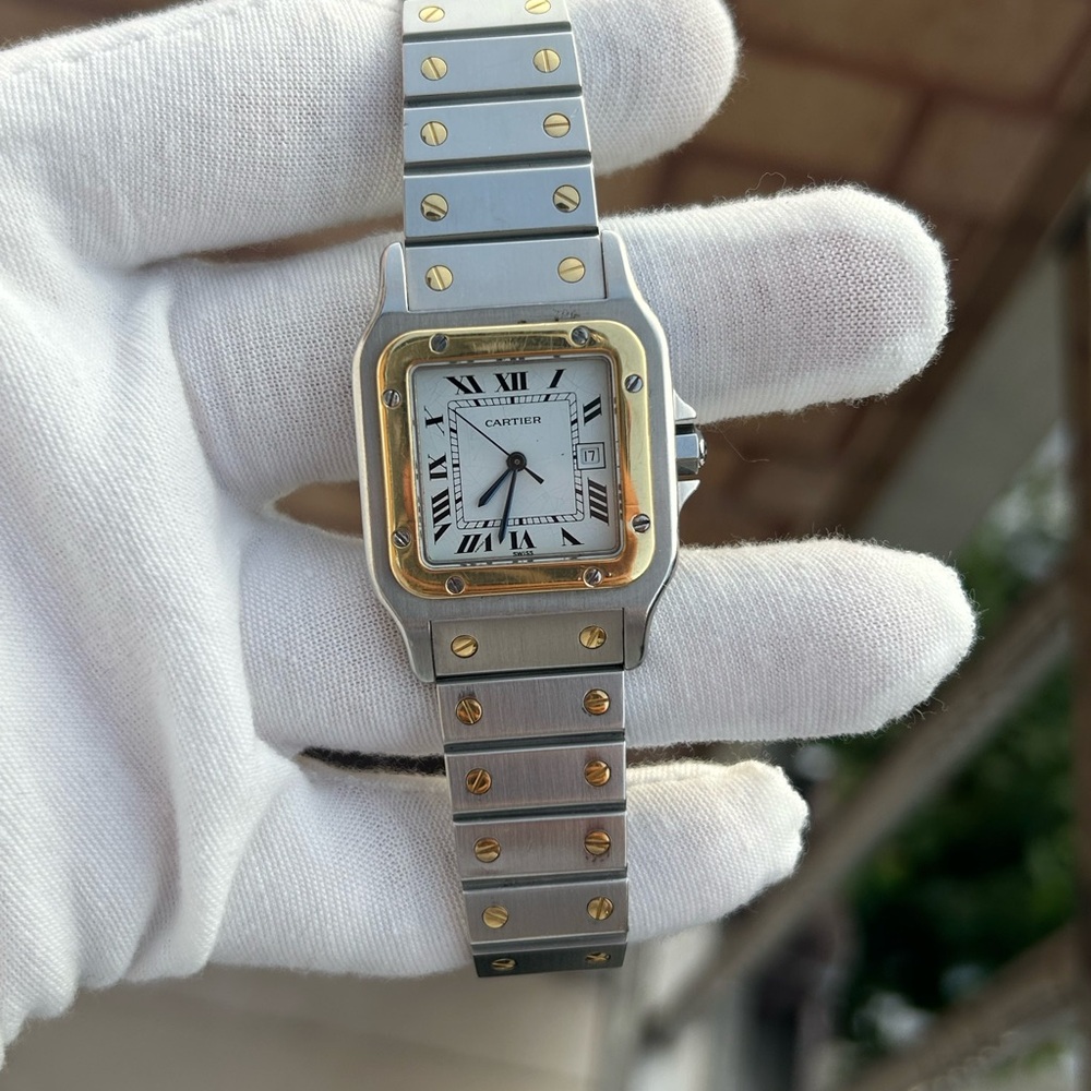 Cartier santos Carree 2961 Automatic two tone watch - Picture 15 of 15